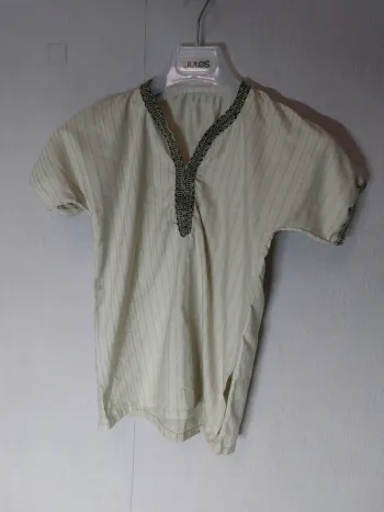 Mini boubou marocain crème, Noir