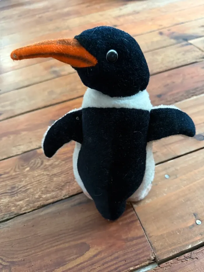 Peluche très ancienne rigide 27cm debout Steiff Manchot Pingouin Antarctique Papou