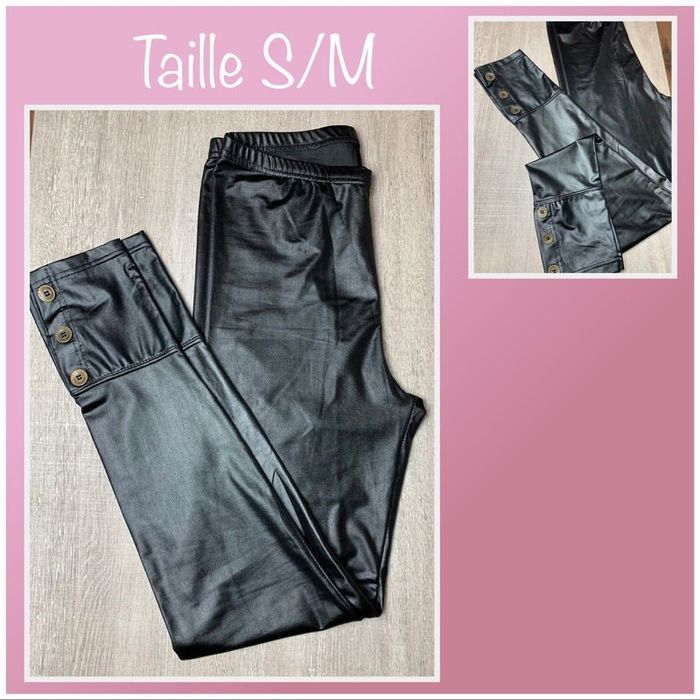 Legging noir en simili taille s/m