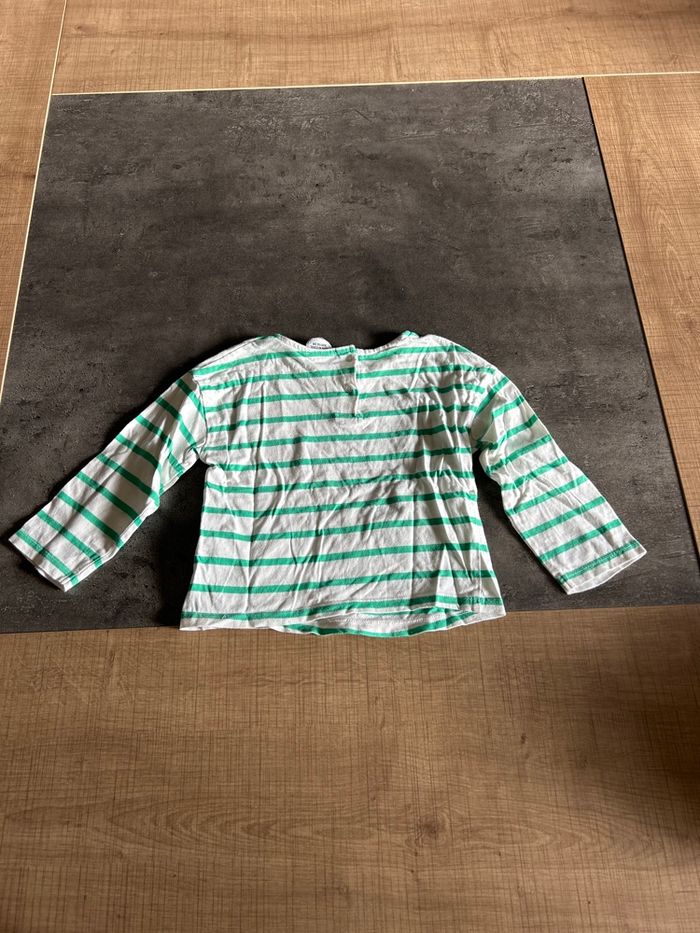 T-shirt à manches longues à rayures fille taille 36 mois - photo numéro 3