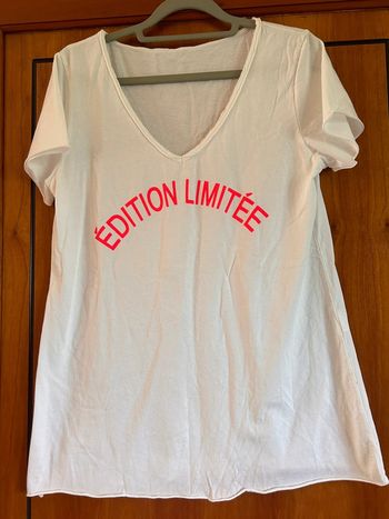 T-shirt blanc col v 38-40