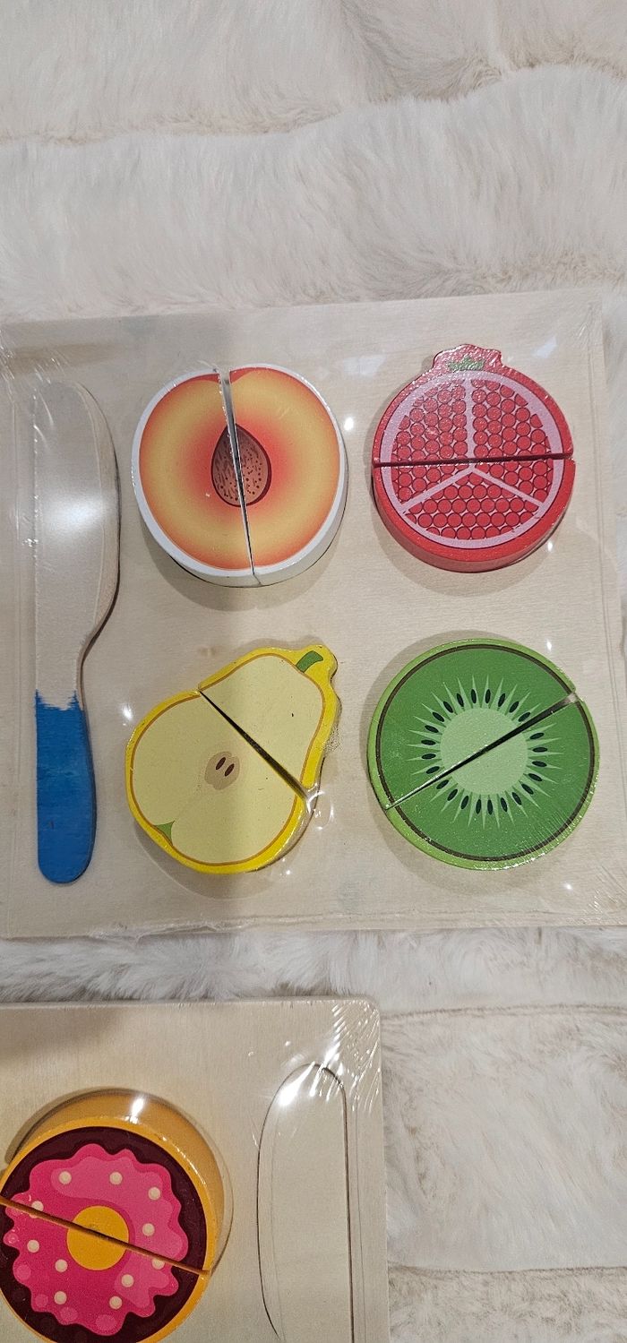 Lot de 3 plateaux repas jouets bois Neufs - photo numéro 3