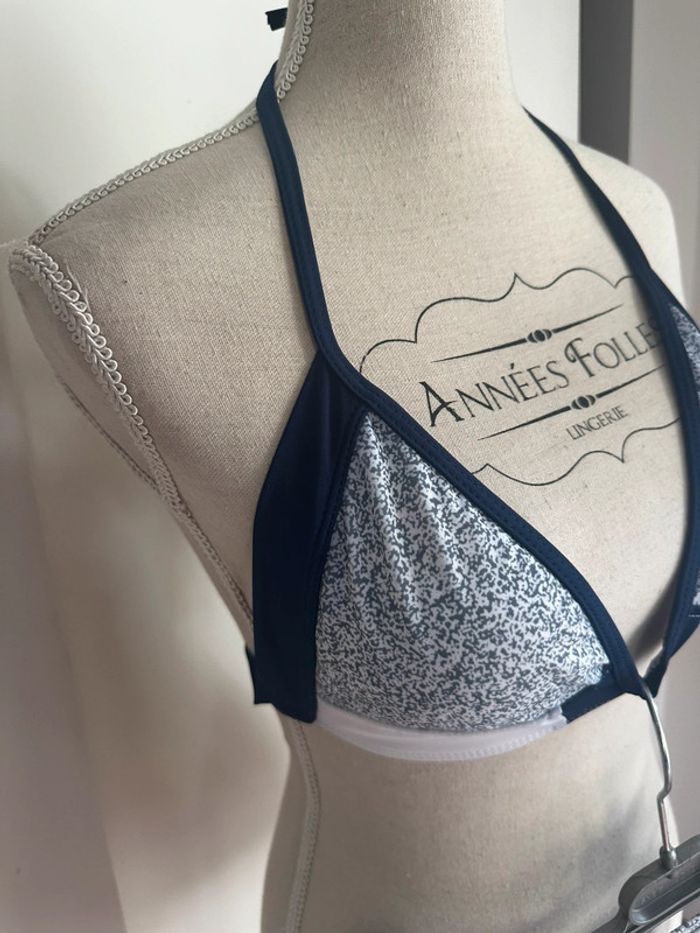 Maillot de bain 2 pièces bleu et blanc – Shein 🌸 - photo numéro 4