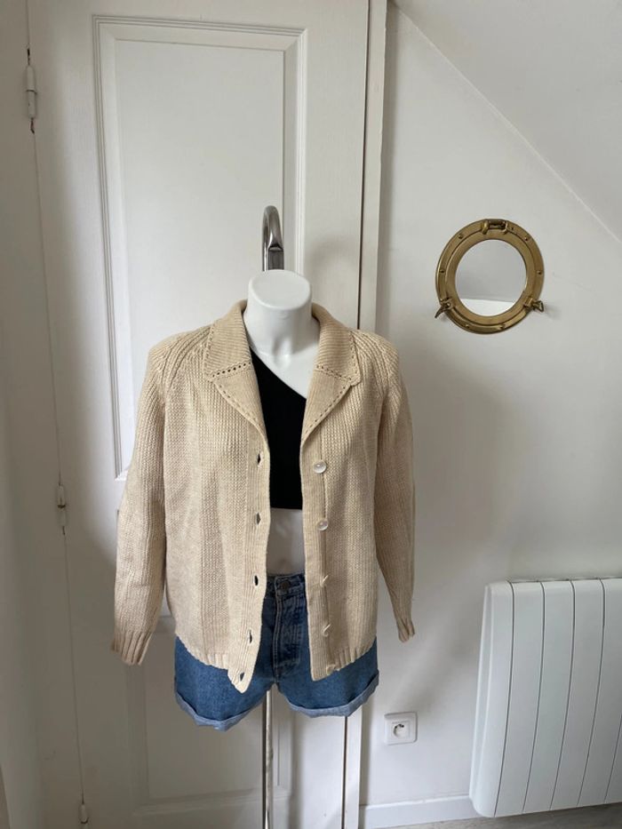 Pull / gilet beige crème - photo numéro 2