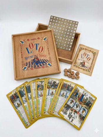 Rare Jeu de Loto Ancien "Histoire de France" - État Neuf / Jamais servi