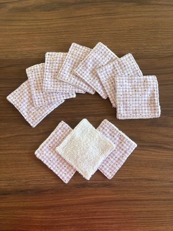 Lot 10 carrés cotons lavables réutilisables