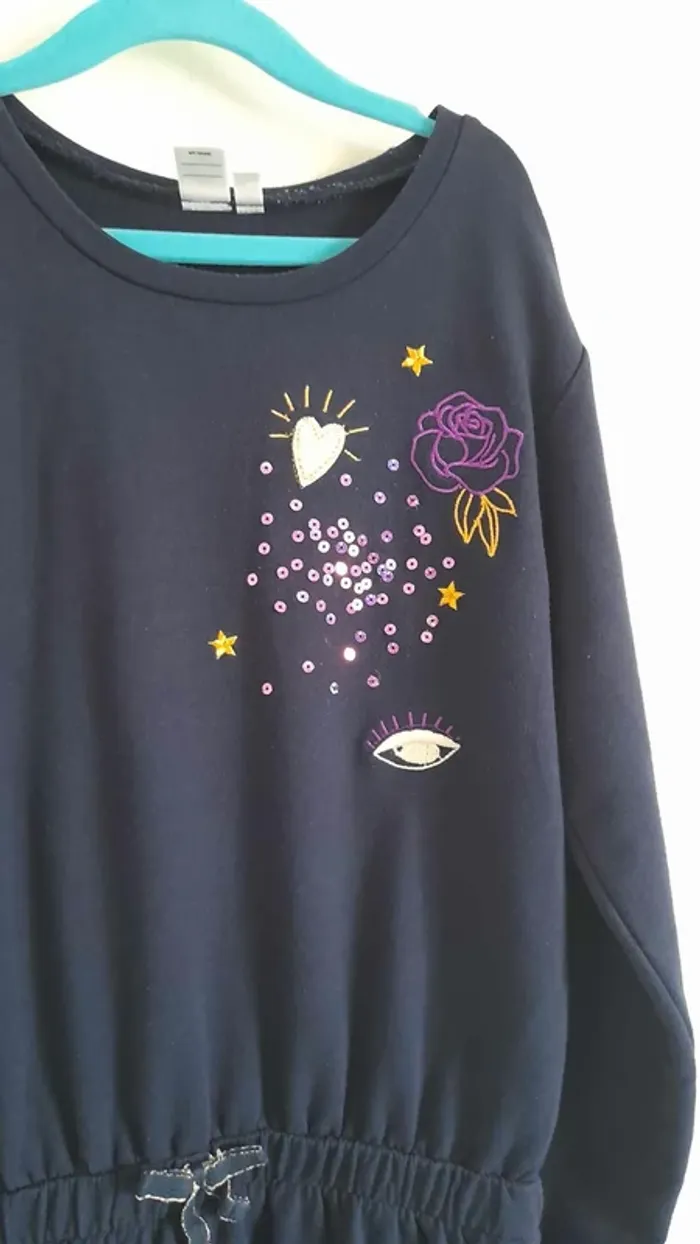 Robe Pull bleu marine Z kids taille 10 ans - photo numéro 2