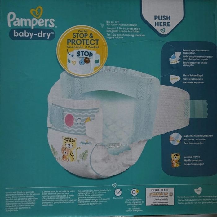 Carton 112 couches pampers baby-dry taille 3 - photo numéro 2