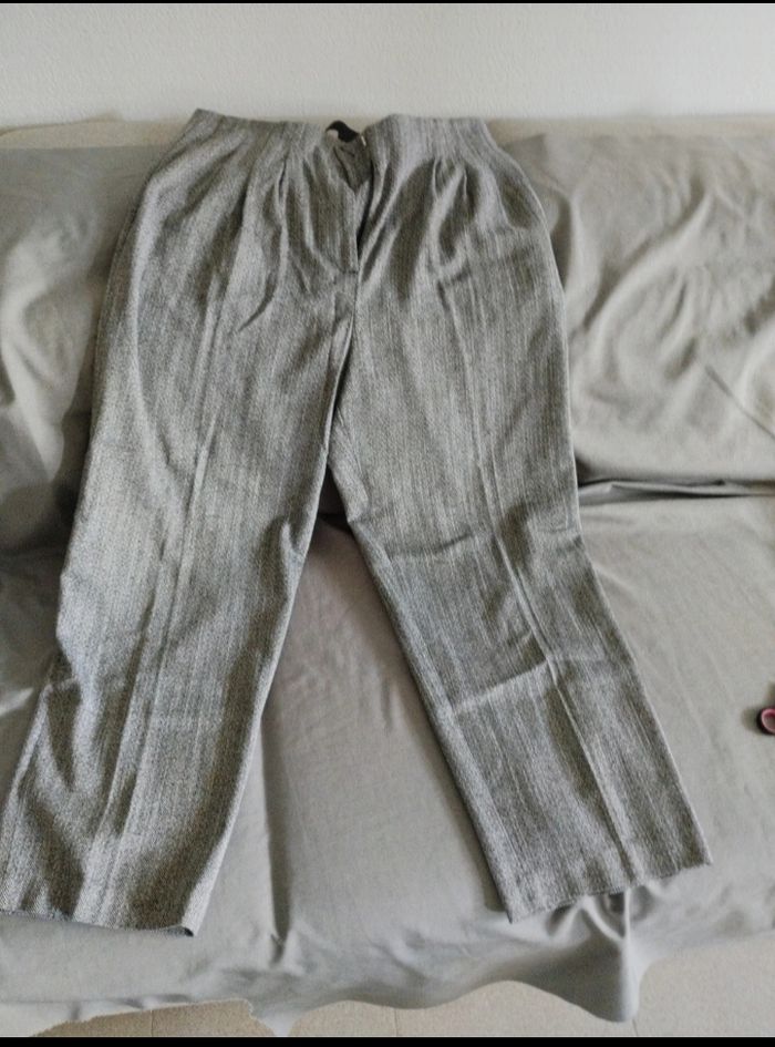 Pantalon habillé femme H&M gris chiné taille 44