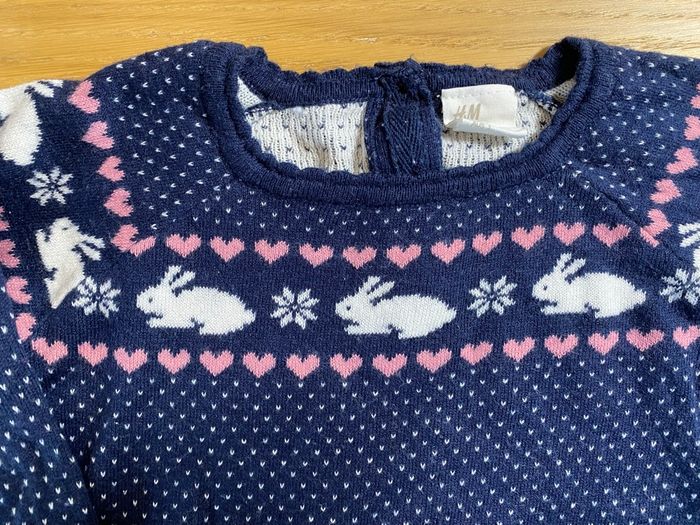 H&M Pull bleu lapin Taille 9/12 mois - photo numéro 4