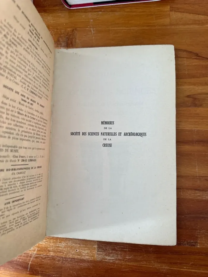 Livre mémoire de la société des Sciences naturelles et archéologique de la Creuse - photo numéro 4