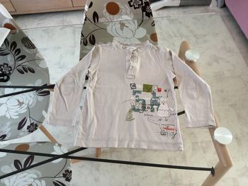 Tee-shirt manches longues garçon col tunisien garçon 5 ans