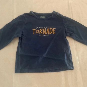 🌀 T-shirt manches longues Kiabi "Petite Tornade" 🌀