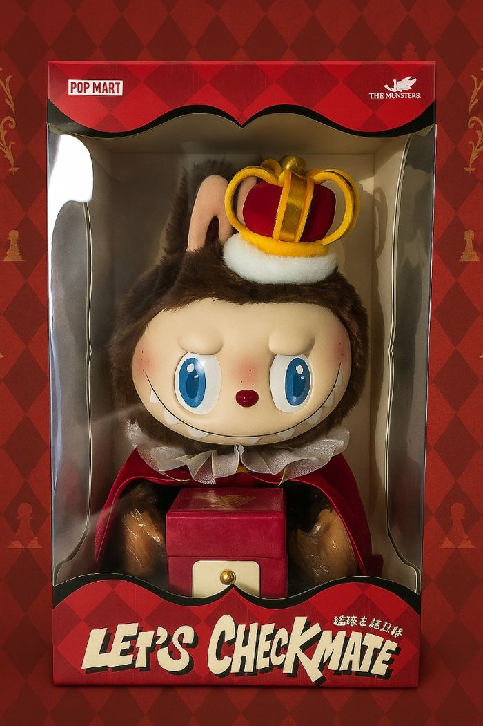 Labubu Pop Mart Let's Checkmate KING 37 cm NEUF scellé + facture authentique