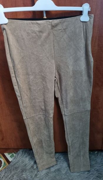 Pantalon beige effet daim taille 40