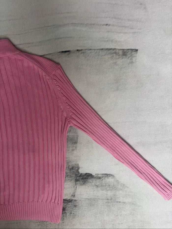 Gilet/veste torsadé zippé Lacoste  rose taille S - photo numéro 8