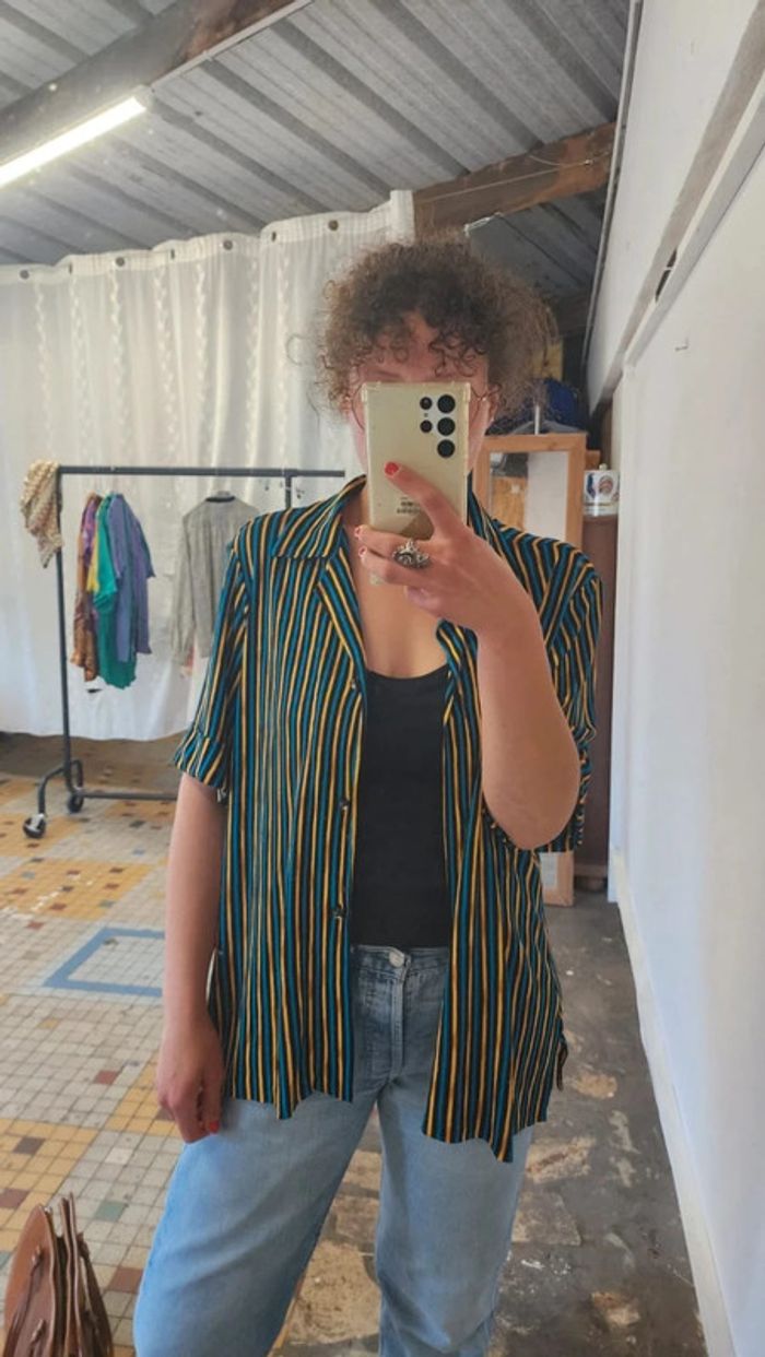Jolie chemise fluide à rayures bicolore - photo numéro 3