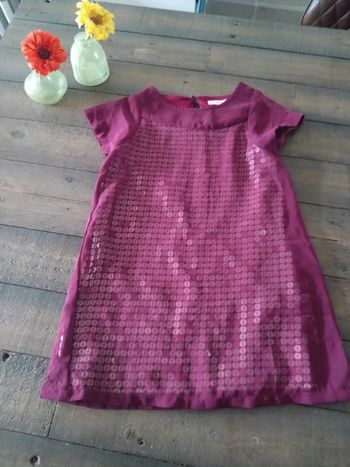 Robe fille 4 ans bordeaux sequins kids by Gémo
