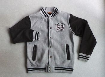 Blouson molletonné gris-noir Vintage