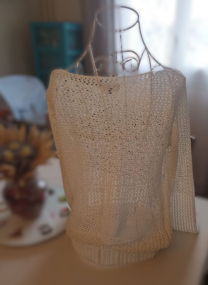 Pull maille ajourée K.Woman Blanc | Élégance décontractée & Léger - photo numéro 7