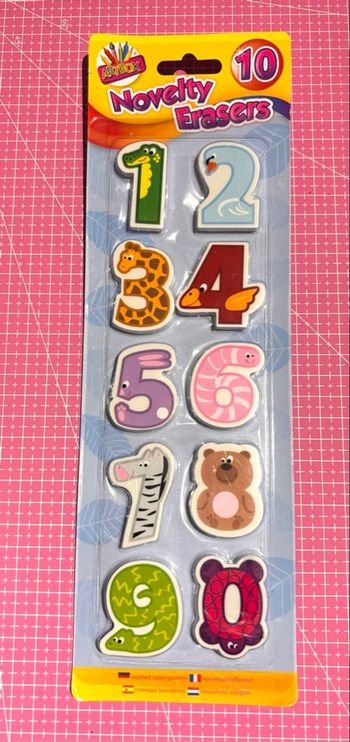 Ensemble 10 gommes à chiffres pour enfants Artbox