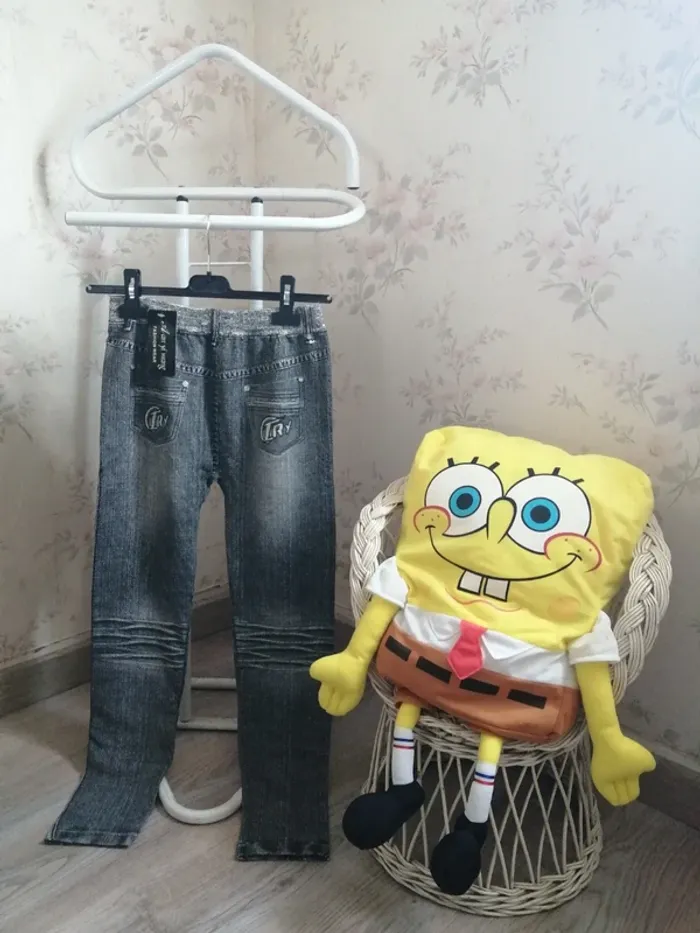 Legging gris effet jeans / fashion wear / (12ans) - photo numéro 2