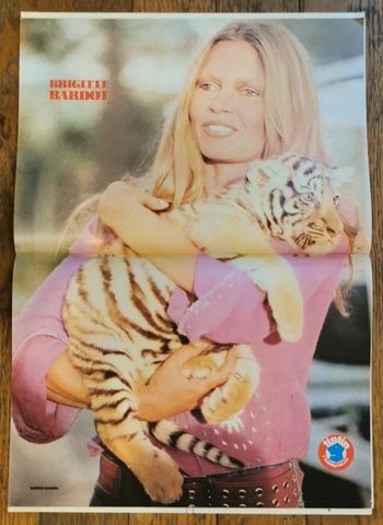 Ancien magazine Tintin n°37 l'hebdotimiste poster Brigitte bardot 1973 vintage