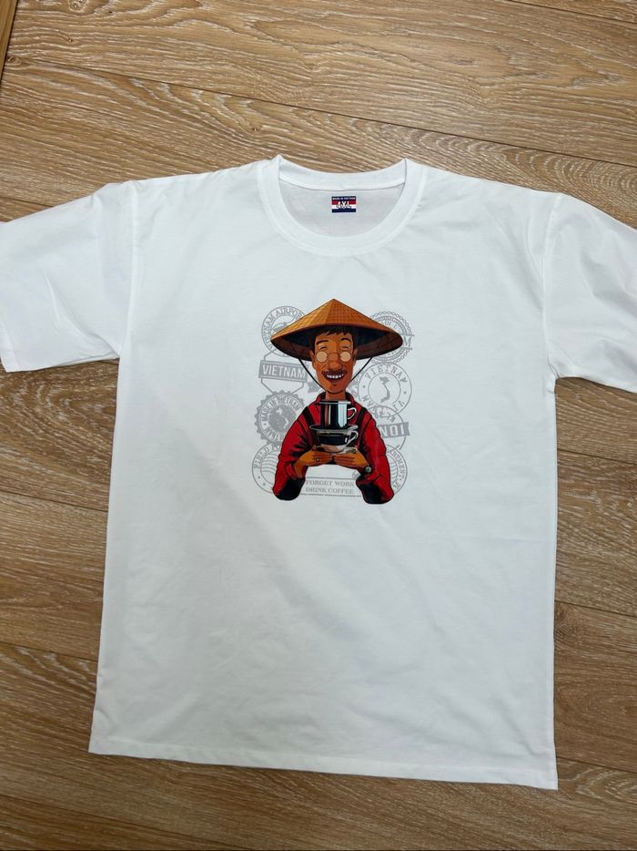 T-shirt en coton xxxxl vietnamien Vietnam manga Hanoï blanc