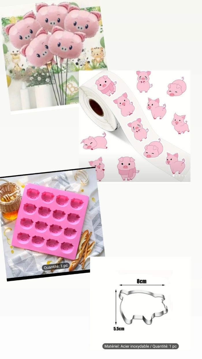 Lot déco et accessoires – Thème petit cochon – Neuf - photo numéro 2