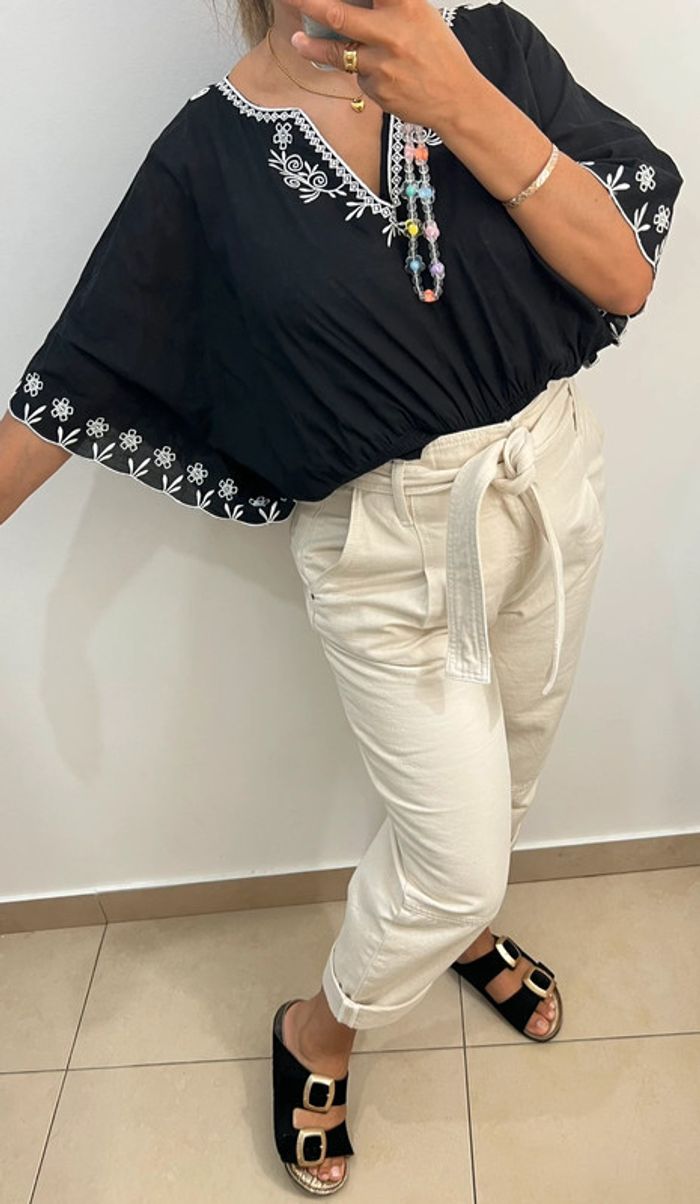 Blouse Noire Brodée Billabong - photo numéro 6