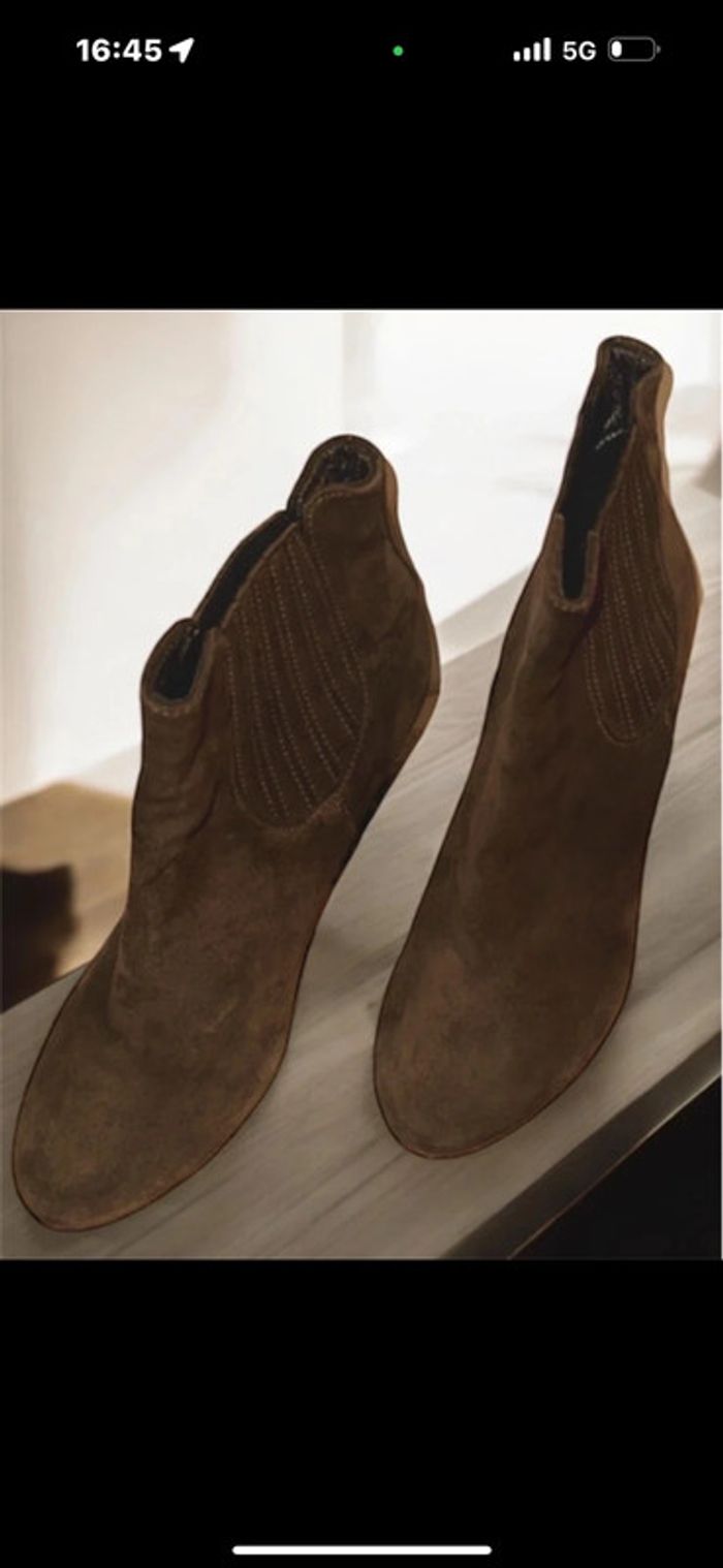 Bottines daim, femme,40 marque Lavora,zione artisanale italienne talon 8cm comme neuf