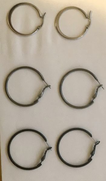 Lot 3 paires de Boucles d'Oreilles Créoles
