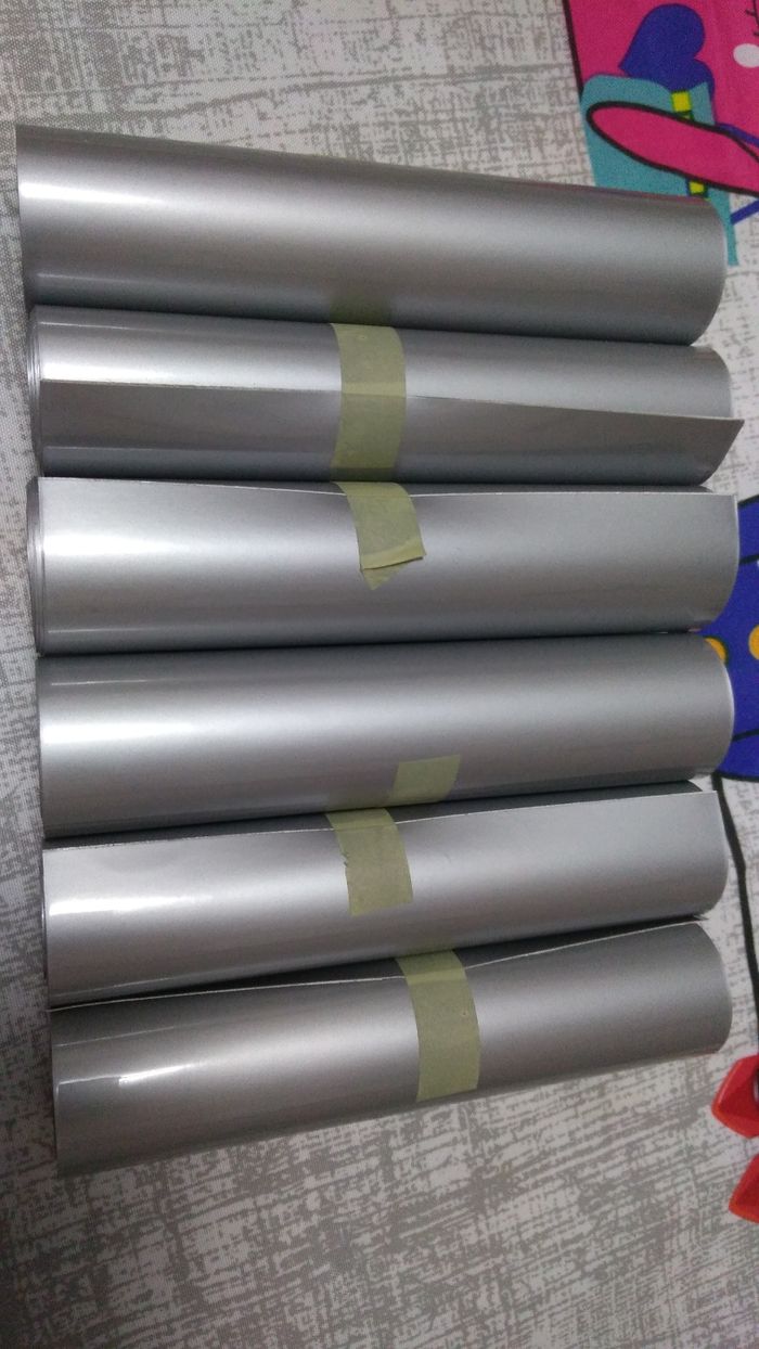 6 rouleaux vinyles adhésif permanents gris aluminium pour cricut joy - photo numéro 2