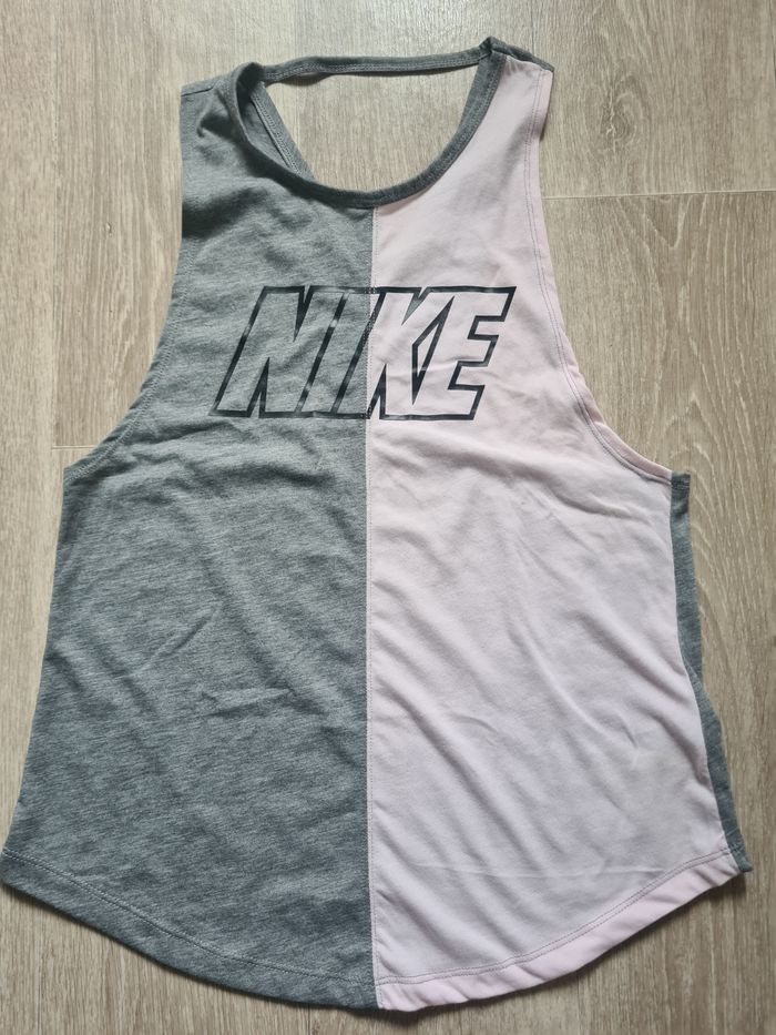 Débardeur Femme Nike Gris Rose Taille S Très Bon État Sport Fitness Running Été - photo numéro 2