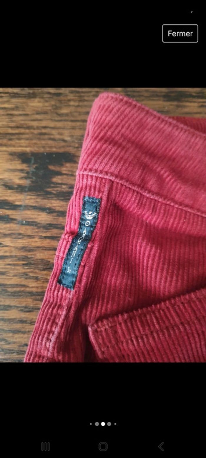 Pantalon Armani junior 12ans en velour Rouge - photo numéro 6