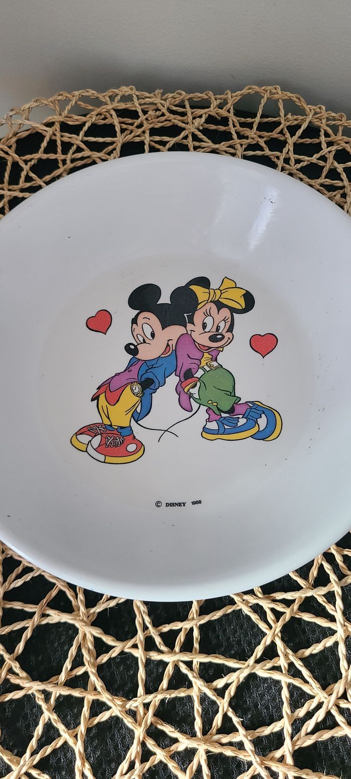 Assiette Plastorex Mickey et Minnie Disney vintage
