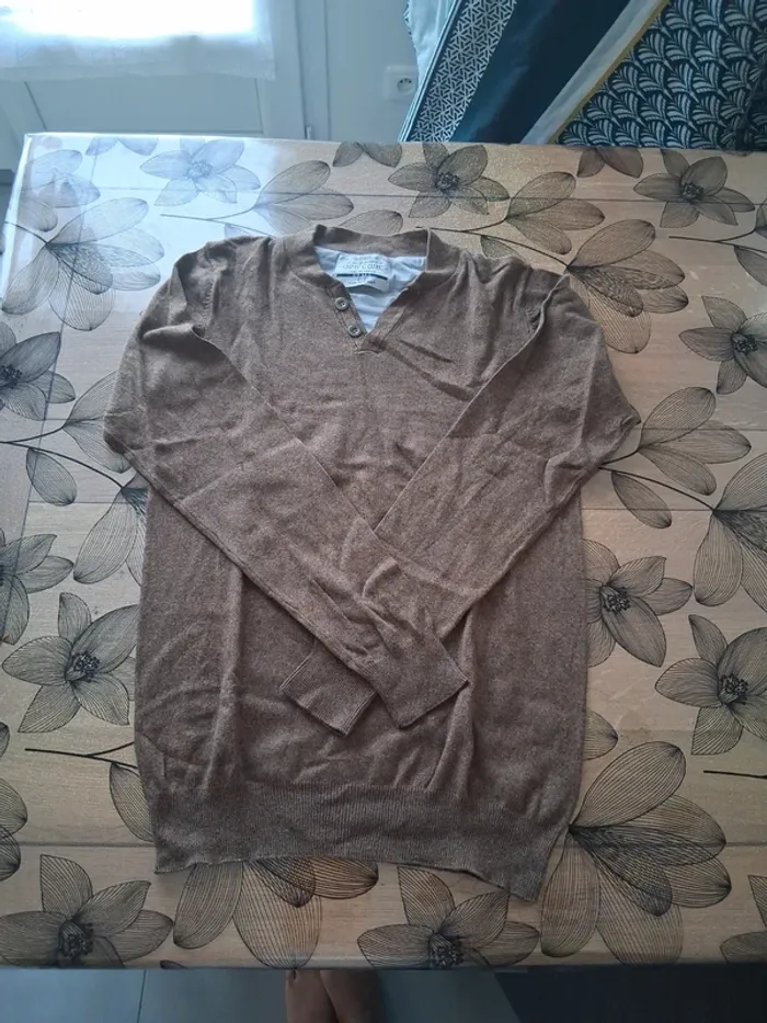 Pull taille S chiné marron