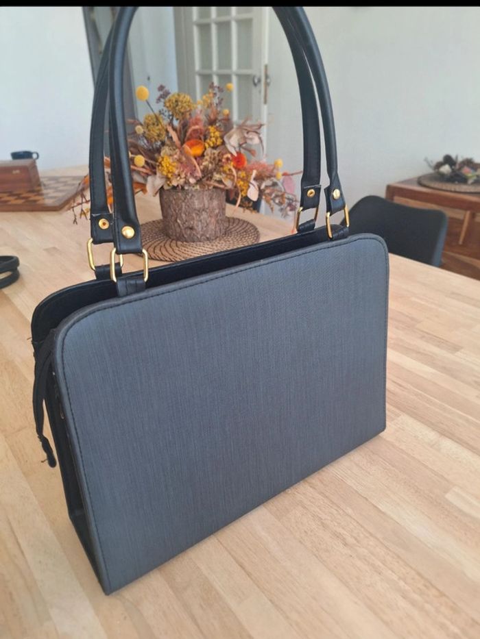 Sac à main femme gris et noir 👜 - photo numéro 5