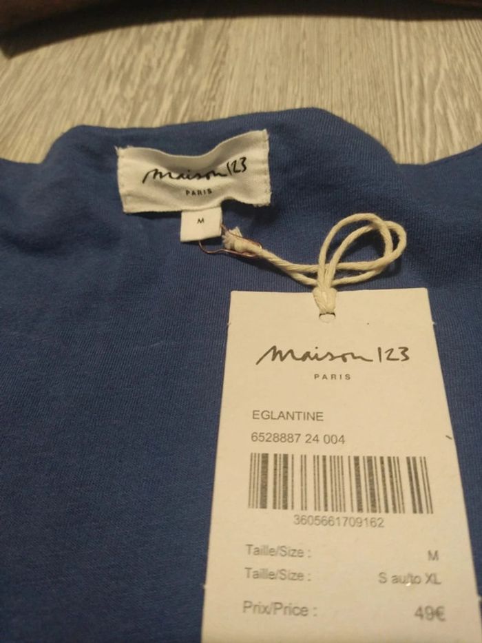 Maillot manches courtes maison 123 bleu marine taille m - photo numéro 2