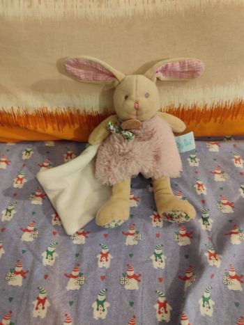 Doudou lapin rose liberty Baby Nat 