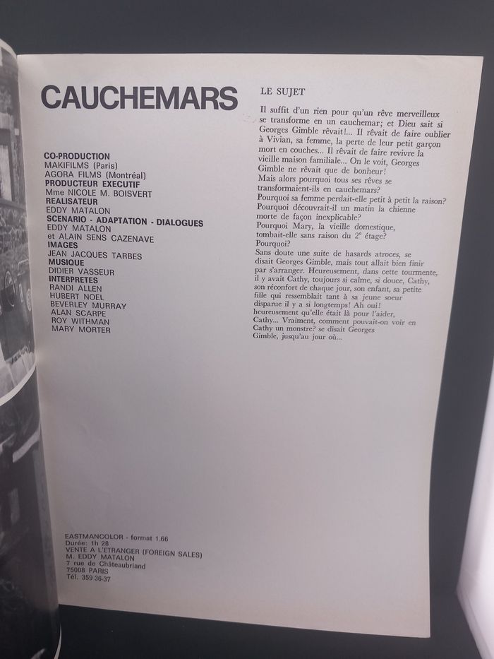 Affiche et synopsis du film cauchemars - photo numéro 6