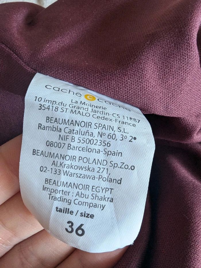Jupe moulante bordeaux texturée neuve - photo numéro 5