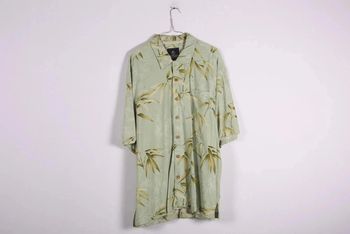 Jolie chemisette vintage 2000's en soie motif feuillages (#240184)