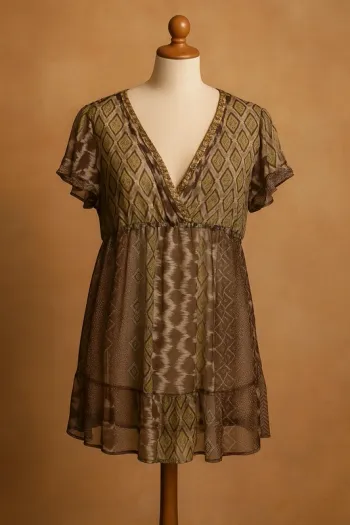 Blouse manches courtes voile T46 M&S Mode