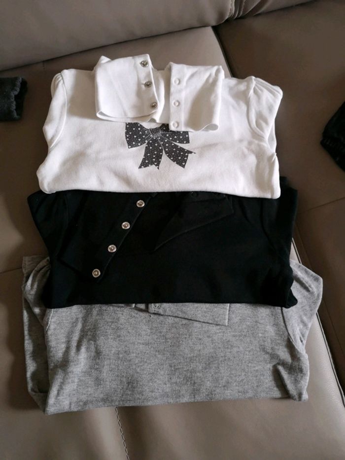 Lot 3 sous pulls noir gris blanc