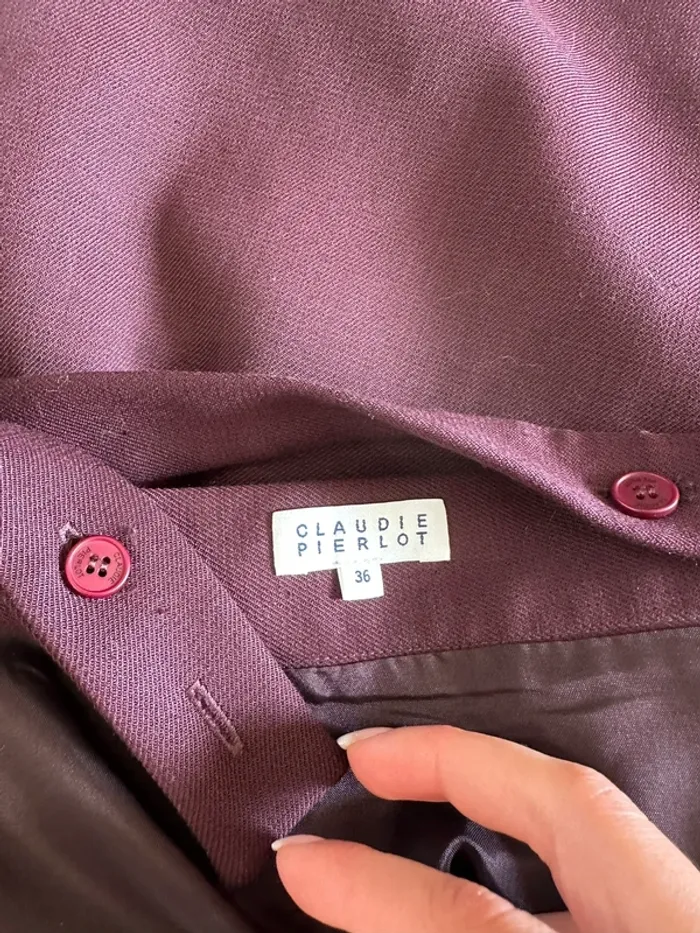 Mini jupe salopette Claudie Pierlot violette taille 36 - photo numéro 4