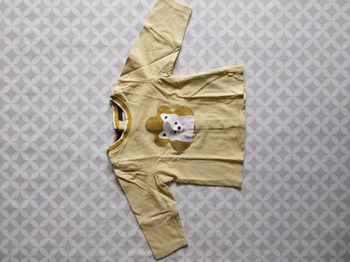 T-shirt manches longues Obaïbi jaune moutarde rayé – 6 mois – Excellent état
