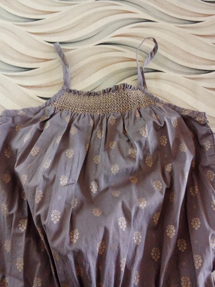 Combishort marron motif raisin doré DPAM 8 ans - photo numéro 3