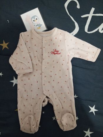 Pyjama rose "coeur" _ 1 mois