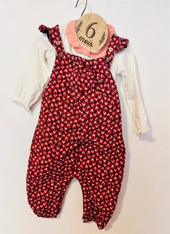 Ensemble petite salopette et bodie assortit